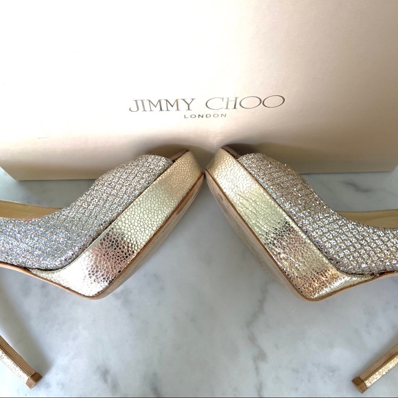 Jimmy Choo Crown Gold Silver Champagne Heel - Picture 11 of 16